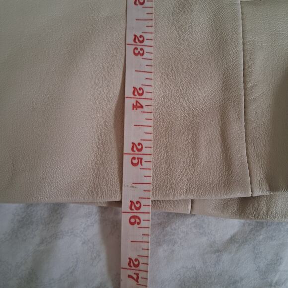 Balmain Ivory Lambskin Leather Coat Jacket Couture Eu Size 15 or US 12  *READ - Picture 8 of 13